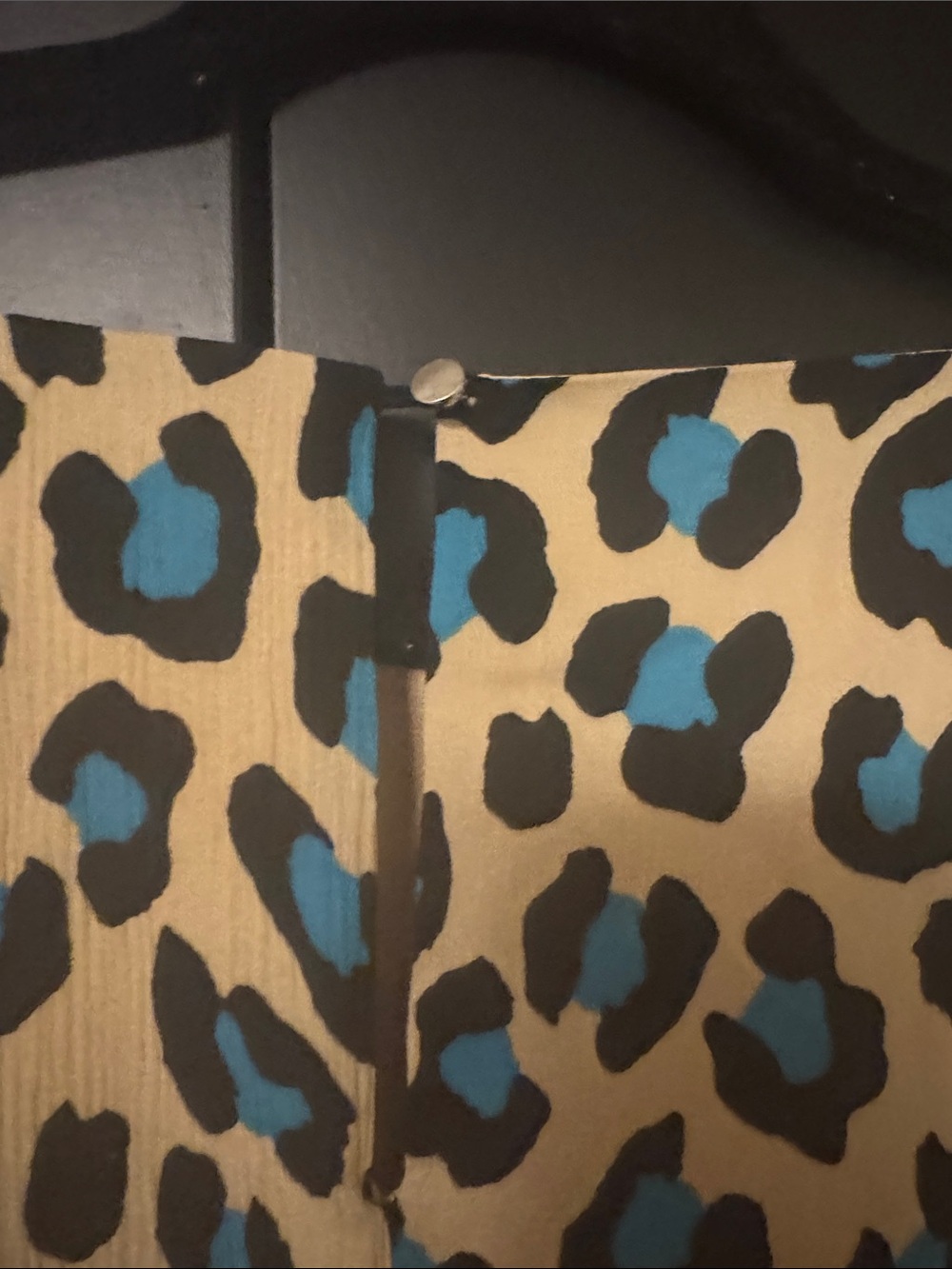 New York & Company Beige and Blue Leopard Cutout Midi Dress - Picture 3 of 4